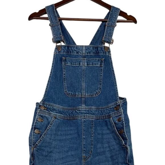 NWT J. Crew Denim Overalls Jumpsuit Button Closure Adjustable Straps S Blue Dark - Picture 3 of 16